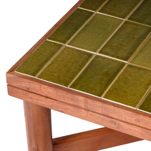 Safavieh Kaylina Handcrafted Tile Top Square Coffee Table with Warm Walnut Wood Base Green / Walnut SFV5801C