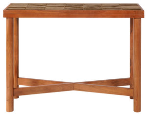 Safavieh Kaylina Handcrafted Tile Inlay Console Table Walnut Wood Entryway Artisan Accent SFV5802B