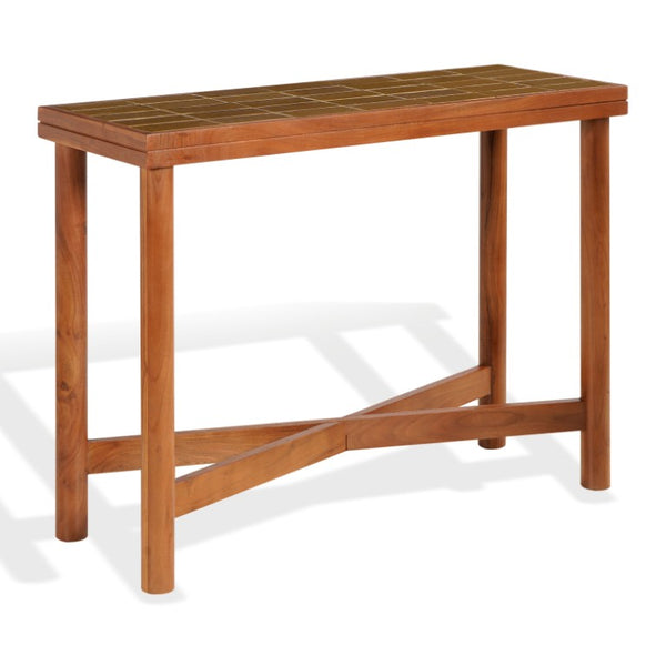 Safavieh Kaylina Handcrafted Tile Inlay Console Table Walnut Wood Entryway Artisan Accent SFV5802B
