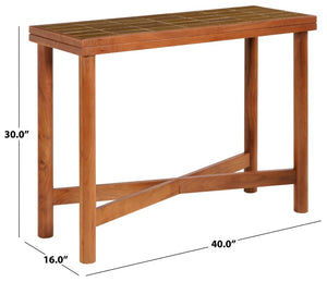 Safavieh Kaylina Handcrafted Tile Inlay Console Table Walnut Wood Entryway Artisan Accent SFV5802B