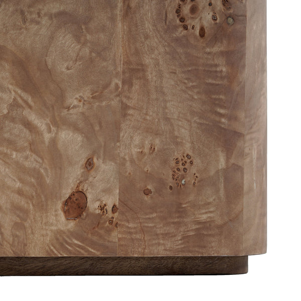 Torryn Accent Table With Rich Burl Veneer Finish, Compact 15X15x23.6" End Table For Living Room