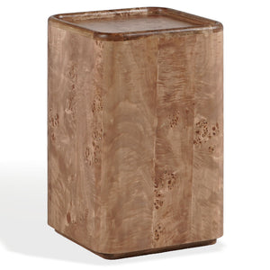 Torryn Accent Table With Rich Burl Veneer Finish, Compact 15X15x23.6" End Table For Living Room