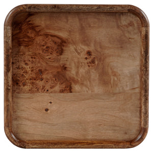 Torryn Accent Table With Rich Burl Veneer Finish, Compact 15X15x23.6" End Table For Living Room