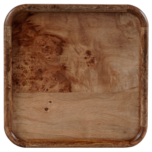 Torryn Accent Table With Rich Burl Veneer Finish, Compact 15X15x23.6" End Table For Living Room