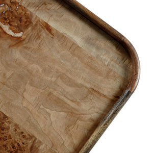 Torryn Burl Veneer Coffee Table With Sculptural Grain, Low-Profile Rectangular Design For Living Rooms