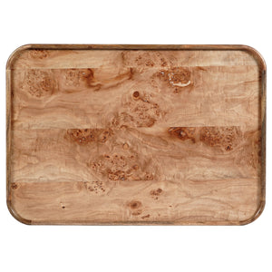 Torryn Burl Veneer Coffee Table With Sculptural Grain, Low-Profile Rectangular Design For Living Rooms