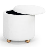 Safavieh Becka Round Boucle Storage Ottoman Ivory / Natural SFV6100A