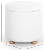 Safavieh Becka Round Boucle Storage Ottoman Ivory / Natural SFV6100A