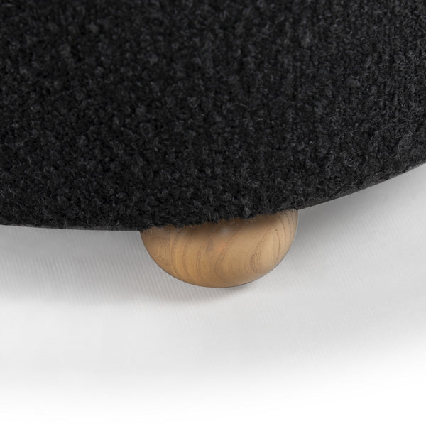 Safavieh Becka Round Boucle Storage Ottoman Black / Natural SFV6100B