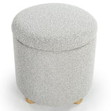 Safavieh Becka Round Boucle Storage Ottoman Grey / Natural SFV6100C