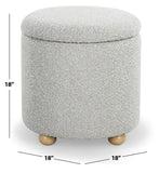 Safavieh Becka Round Boucle Storage Ottoman Grey / Natural SFV6100C