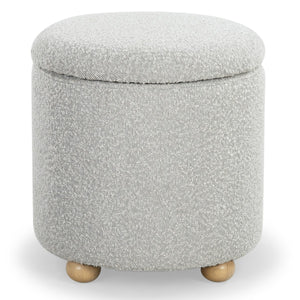 Safavieh Becka Round Boucle Storage Ottoman Grey / Natural SFV6100C