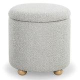 Safavieh Becka Round Boucle Storage Ottoman Grey / Natural SFV6100C