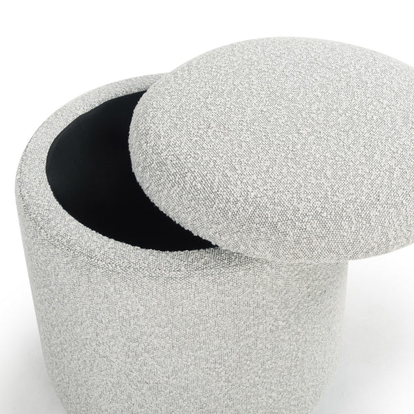 Safavieh Becka Round Boucle Storage Ottoman Grey / Natural SFV6100C