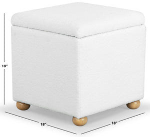 Safavieh Becka Square Boucle Storage Ottoman Ivory / Natural SFV6101A