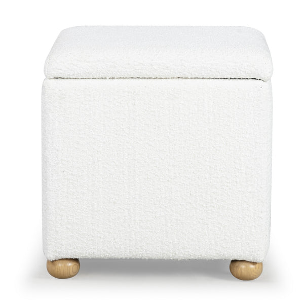 Safavieh Becka Square Boucle Storage Ottoman Ivory / Natural SFV6101A