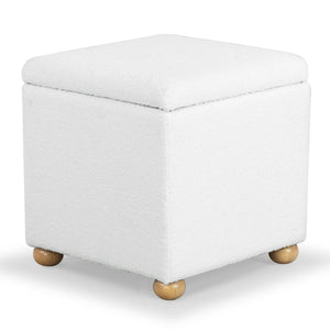 Safavieh Becka Square Boucle Storage Ottoman Ivory / Natural SFV6101A