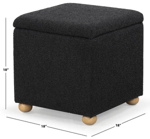 Safavieh Becka Square Boucle Storage Ottoman Black / Natural SFV6101B