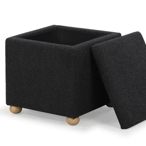 Safavieh Becka Square Boucle Storage Ottoman Black / Natural SFV6101B