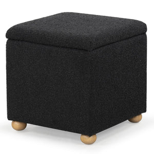 Safavieh Becka Square Boucle Storage Ottoman Black / Natural SFV6101B