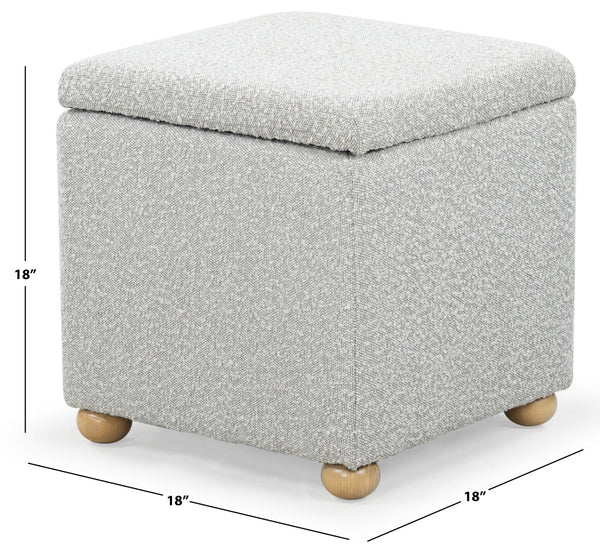 Safavieh Becka Square Boucle Storage Ottoman Grey / Natural SFV6101C