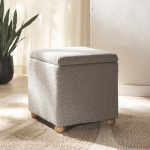 Safavieh Becka Square Boucle Storage Ottoman Grey / Natural SFV6101C