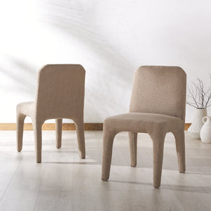 Safavieh MARICELLE Boucle Dining Chair – Luxurious Comfort and Contemporary Style for Modern Interiors Light Brown SFV6102D-SET2