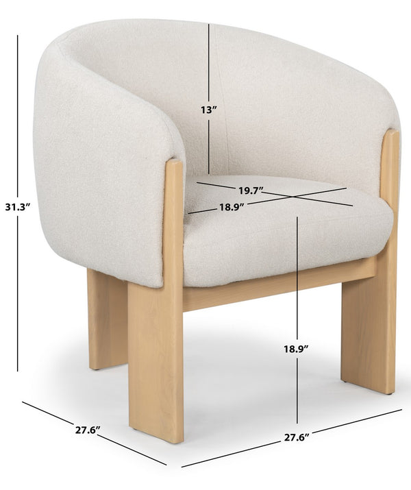 Safavieh Lauricella Barrel Back Dining Chair Tan / Natural SFV6103B