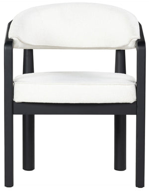 Safavieh PEGGY Boucle Dining Chair - Elegant Ivory & Black Upholstered Comfort for Modern Dining Rooms SFV6104A