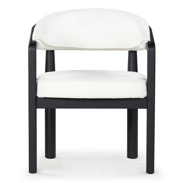 Safavieh Peggy Boucle Dining Chair Ivory / Black SFV6104A