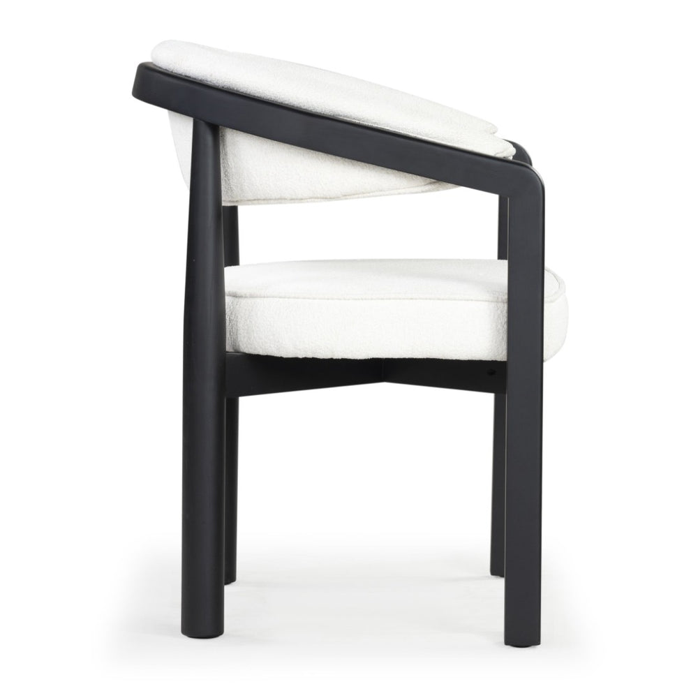 Safavieh PEGGY Boucle Dining Chair - Elegant Ivory & Black Upholstered Comfort for Modern Dining Rooms SFV6104A