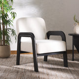 Safavieh Roslina Boucle Accent Chair Ivory / Black SFV6106A