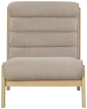 Safavieh TRIXIE Channel Tufted Accent Chair - Light Brown Elegance for Modern Living Rooms & Cozy Nooks SFV6107A