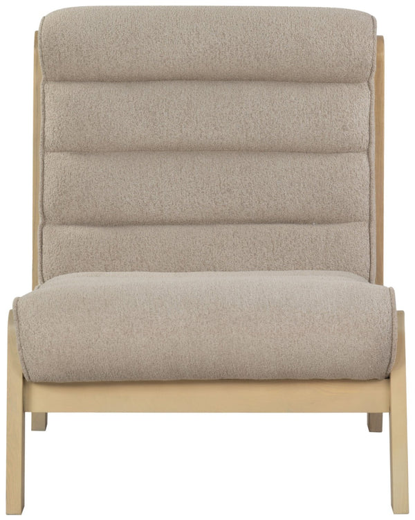 Safavieh TRIXIE Channel Tufted Accent Chair - Light Brown Elegance for Modern Living Rooms & Cozy Nooks SFV6107A