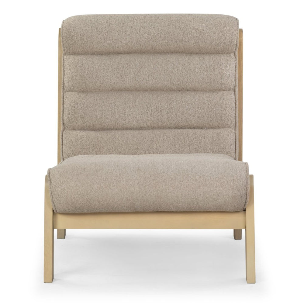 Safavieh TRIXIE Channel Tufted Accent Chair - Light Brown Elegance for Modern Living Rooms & Cozy Nooks SFV6107A