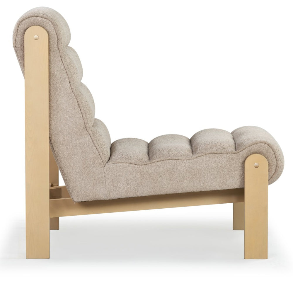 Safavieh TRIXIE Channel Tufted Accent Chair - Light Brown Elegance for Modern Living Rooms & Cozy Nooks SFV6107A