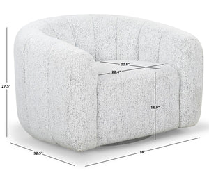 Safavieh Demetri Boucle Swivel Chair White / Black SFV6108A
