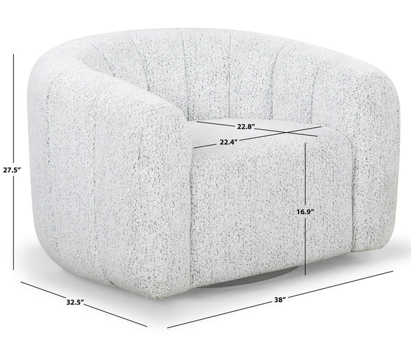 Safavieh Demetri Boucle Swivel Chair White / Black SFV6108A