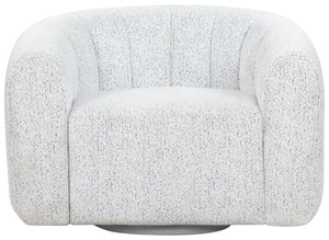 Safavieh DEMETRI Bouclé Swivel Chair - Luxurious White & Black Accent with Modern Design & Comfort Features SFV6108A