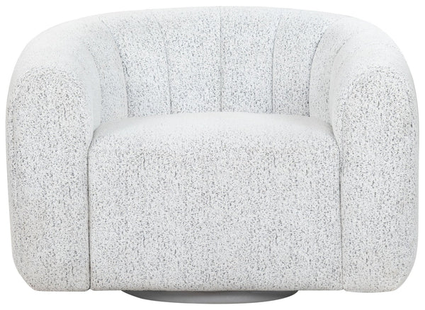 Safavieh DEMETRI Bouclé Swivel Chair - Luxurious White & Black Accent with Modern Design & Comfort Features SFV6108A