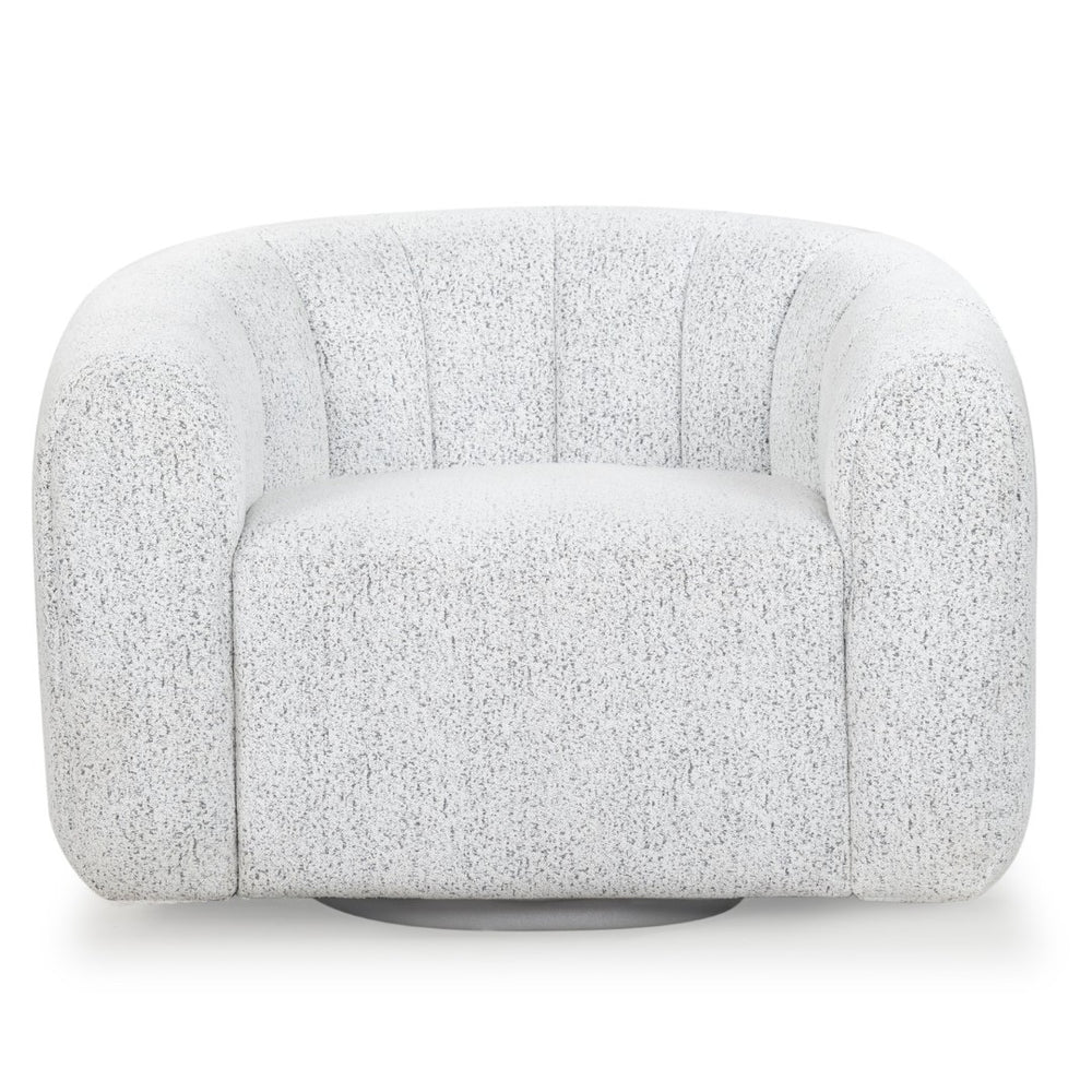 Safavieh DEMETRI Bouclé Swivel Chair - Luxurious White & Black Accent with Modern Design & Comfort Features SFV6108A