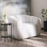 Safavieh Demetri Boucle Swivel Chair White / Black SFV6108A