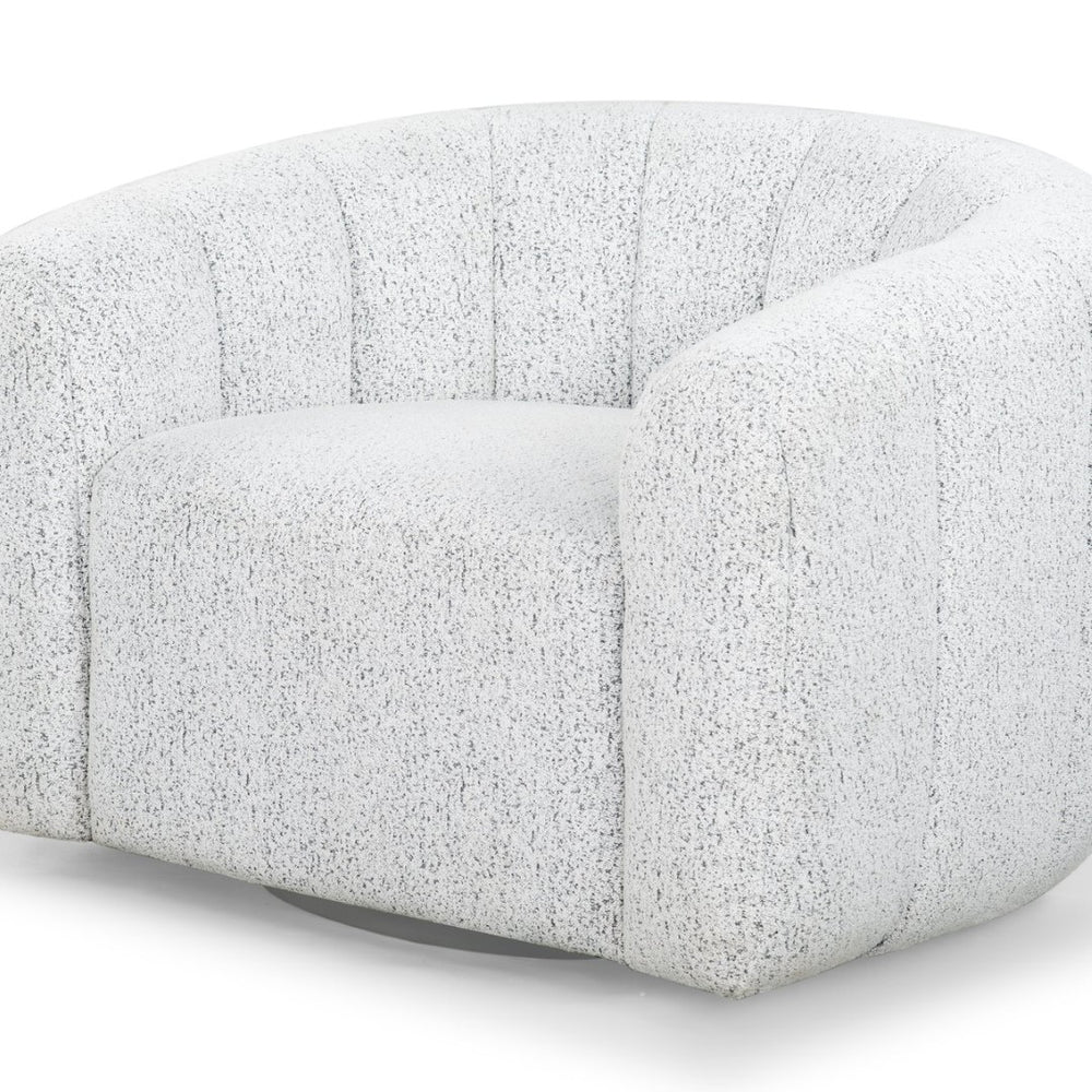 Safavieh DEMETRI Bouclé Swivel Chair - Luxurious White & Black Accent with Modern Design & Comfort Features SFV6108A