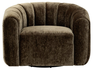 Safavieh Demetri Chenille Swivel Accent Chair Foam Padded Seat for Living Room Comfort Brown SFV6108B