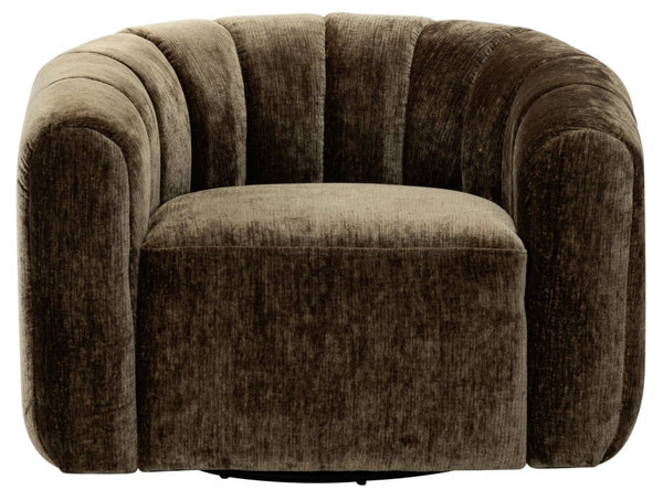 Safavieh Demetri Chenille Swivel Accent Chair Foam Padded Seat for Living Room Comfort Brown SFV6108B