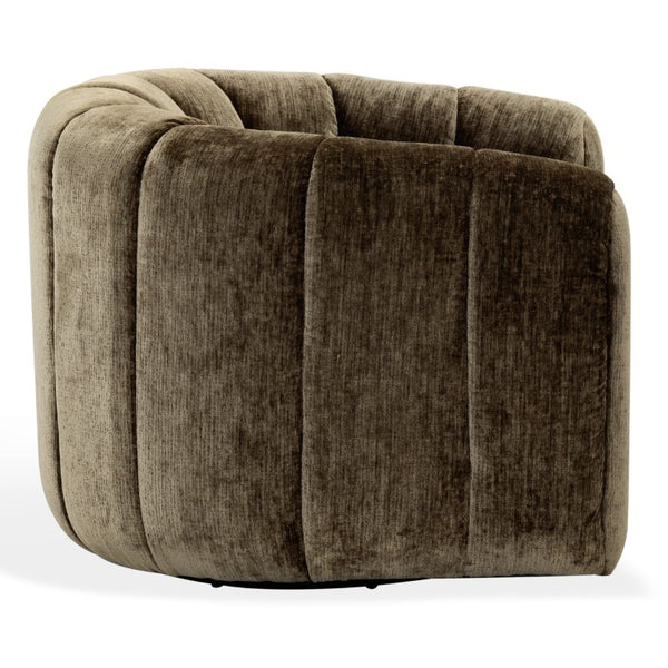 Safavieh Demetri Chenille Swivel Accent Chair Foam Padded Seat for Living Room Comfort Brown SFV6108B
