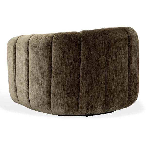 Safavieh Demetri Chenille Swivel Accent Chair Foam Padded Seat for Living Room Comfort Brown SFV6108B