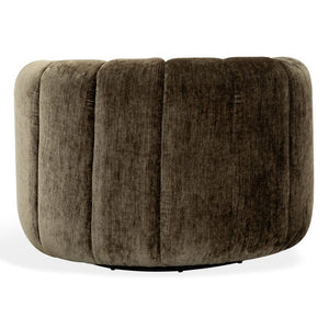 Safavieh Demetri Chenille Swivel Accent Chair Foam Padded Seat for Living Room Comfort Brown SFV6108B