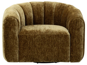 Safavieh Demetri Chenille Swivel Accent Chair Foam Padded Seat for Living Room Comfort Gold SFV6108C