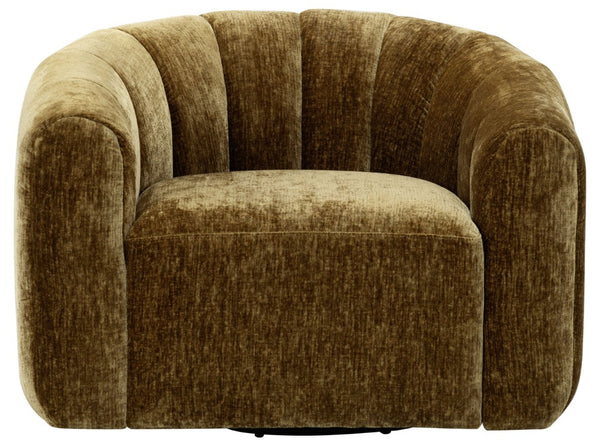 Safavieh Demetri Chenille Swivel Accent Chair Foam Padded Seat for Living Room Comfort Gold SFV6108C